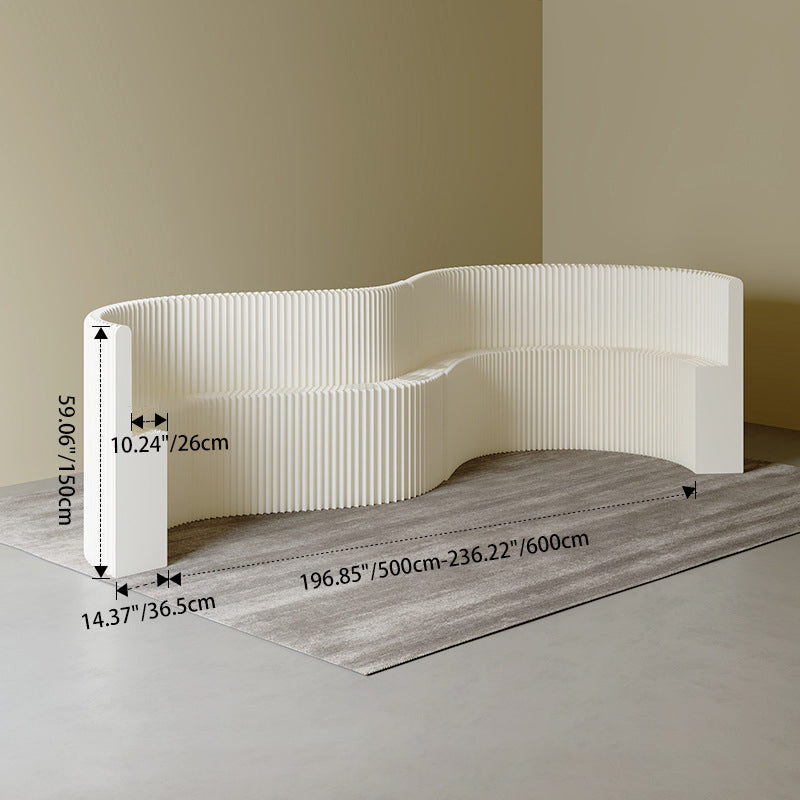 Moderner Art Deco Rechteckiger Gebogener Kraftpapier Acryl Faltbarer Raumteiler Für Wohnzimmer 