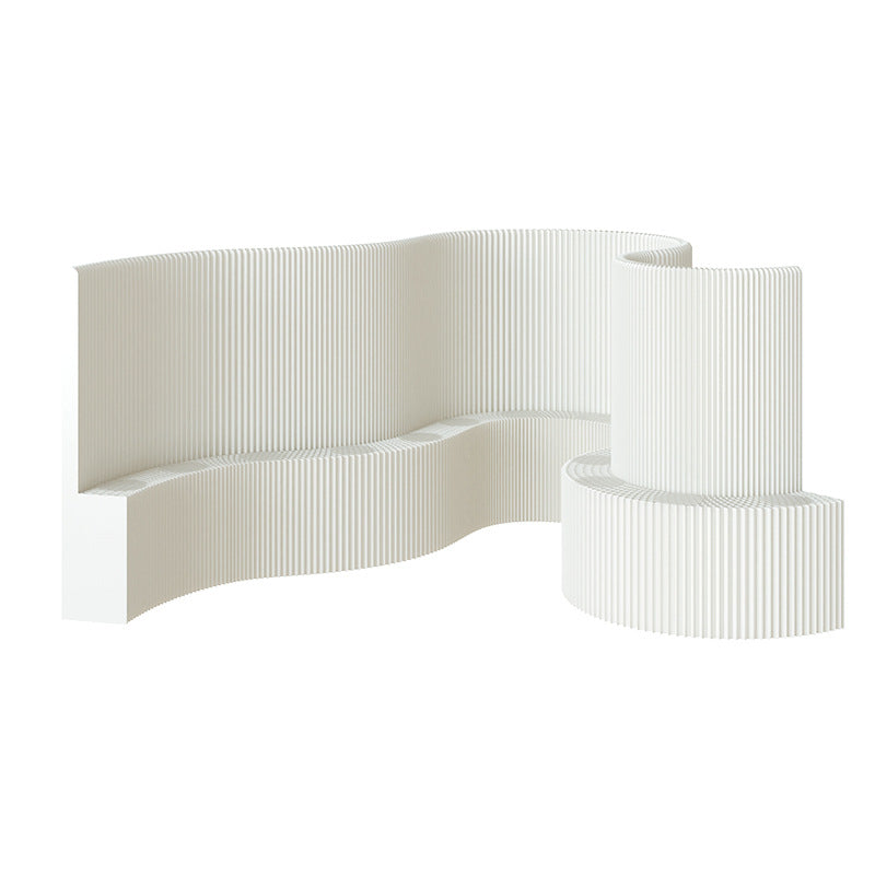 Moderner Art Deco Rechteckiger Gebogener Kraftpapier Acryl Faltbarer Raumteiler Für Wohnzimmer 