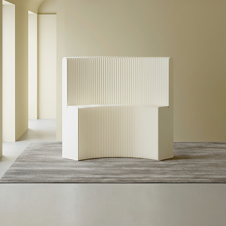 Moderner Art Deco Rechteckiger Gebogener Kraftpapier Acryl Faltbarer Raumteiler Für Wohnzimmer 