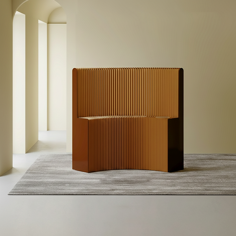 Moderner Art Deco Rechteckiger Gebogener Kraftpapier Acryl Faltbarer Raumteiler Für Wohnzimmer 