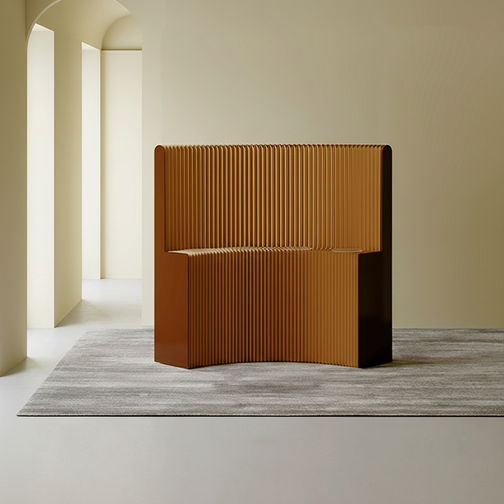 Moderner Art Deco Rechteckiger Gebogener Kraftpapier Acryl Faltbarer Raumteiler Für Wohnzimmer 