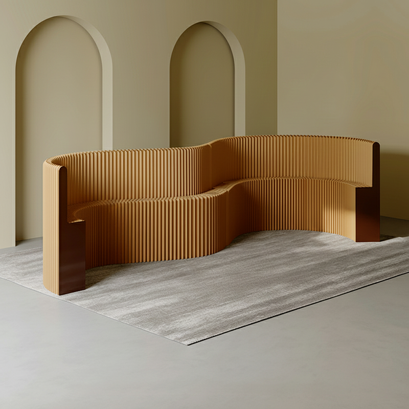 Moderner Art Deco Rechteckiger Gebogener Kraftpapier Acryl Faltbarer Raumteiler Für Wohnzimmer 