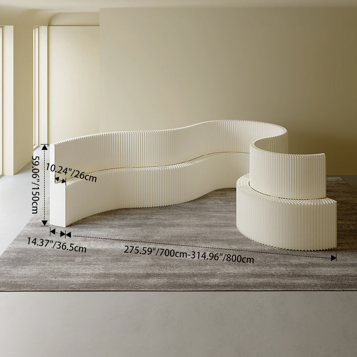 Moderner Art Deco Rechteckiger Gebogener Kraftpapier Acryl Faltbarer Raumteiler Für Wohnzimmer 
