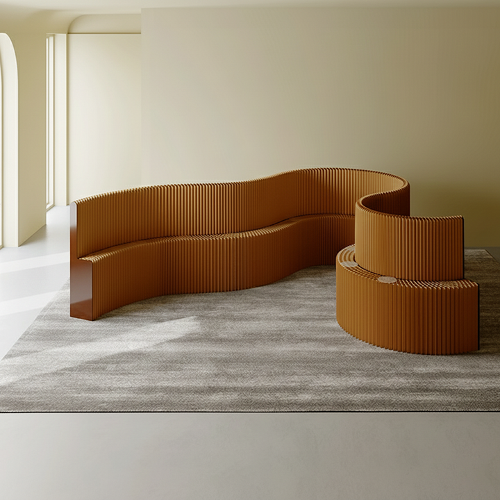 Moderner Art Deco Rechteckiger Gebogener Kraftpapier Acryl Faltbarer Raumteiler Für Wohnzimmer 