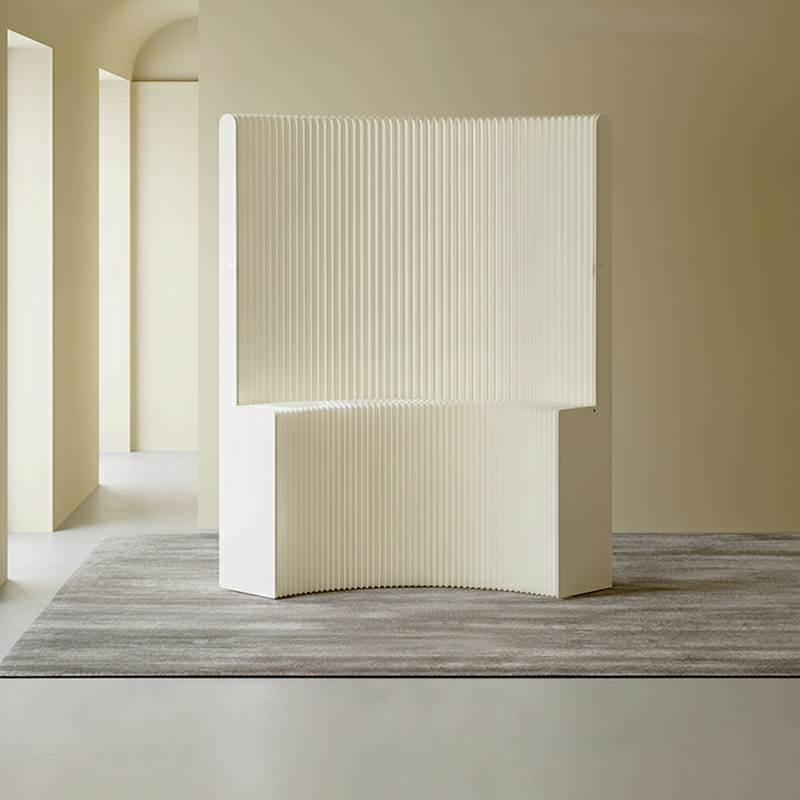 Moderner Art Deco Rechteckiger Gebogener Kraftpapier Acryl Faltbarer Raumteiler Für Wohnzimmer 