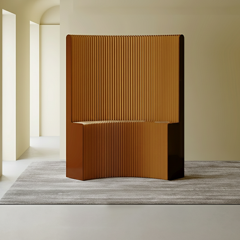 Moderner Art Deco Rechteckiger Gebogener Kraftpapier Acryl Faltbarer Raumteiler Für Wohnzimmer 
