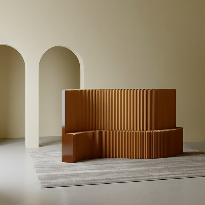 Moderner Art Deco Rechteckiger Gebogener Kraftpapier Acryl Faltbarer Raumteiler Für Wohnzimmer 