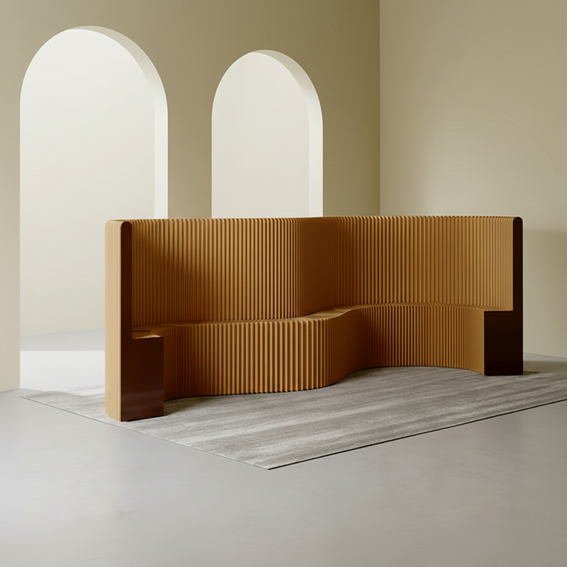 Moderner Art Deco Rechteckiger Gebogener Kraftpapier Acryl Faltbarer Raumteiler Für Wohnzimmer 