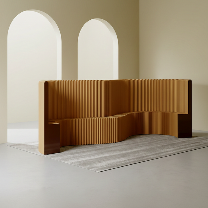 Moderner Art Deco Rechteckiger Gebogener Kraftpapier Acryl Faltbarer Raumteiler Für Wohnzimmer 
