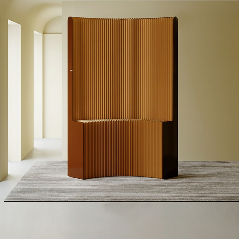 Moderner Art Deco Rechteckiger Gebogener Kraftpapier Acryl Faltbarer Raumteiler Für Wohnzimmer 