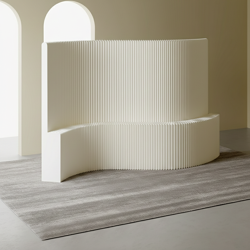 Moderner Art Deco Rechteckiger Gebogener Kraftpapier Acryl Faltbarer Raumteiler Für Wohnzimmer 