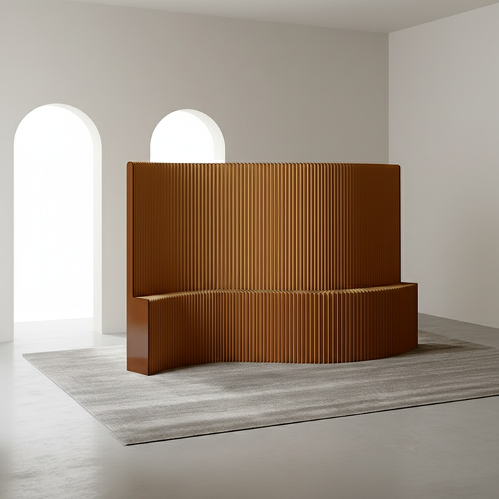 Moderner Art Deco Rechteckiger Gebogener Kraftpapier Acryl Faltbarer Raumteiler Für Wohnzimmer 