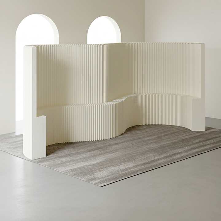 Moderner Art Deco Rechteckiger Gebogener Kraftpapier Acryl Faltbarer Raumteiler Für Wohnzimmer 