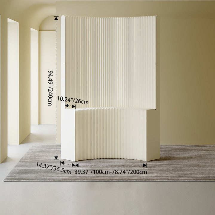 Moderner Art Deco Rechteckiger Gebogener Kraftpapier Acryl Faltbarer Raumteiler Für Wohnzimmer 