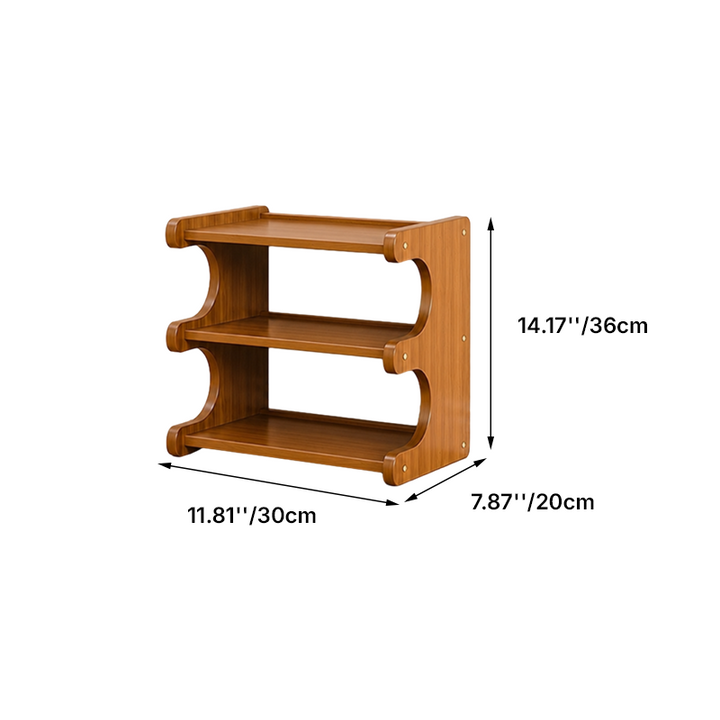 Contemporary Scandinavian Rectangular Nan Bamboo Medium-Density Fiberboard Storage Shelf Shoe Storage 2/3/4/5/6-Tier For Entryways &amp; Living Room