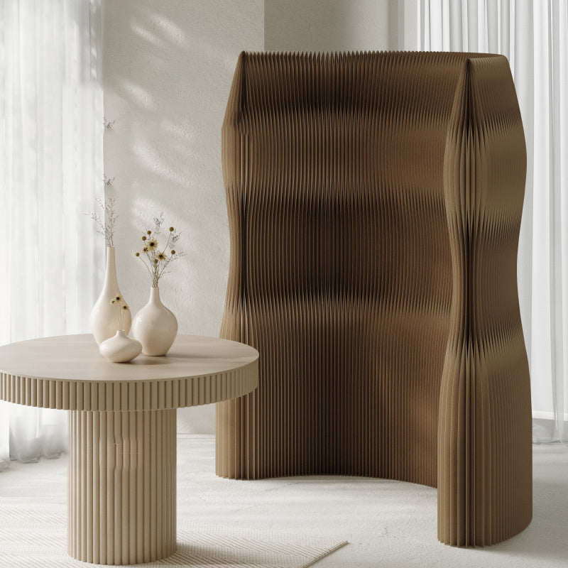 Moderner Art Deco rechteckiger gebogener Kraftpapier-Acryl faltbarer Raumteiler für Wohnzimmer 