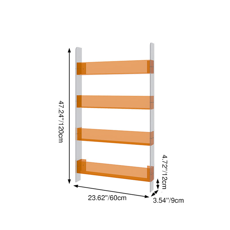 Moderner minimalistischer rechteckiger schlanker Acryl-Aufbewahrungsregal Bücherregal 4/5-stufig für Wohnzimmer 
