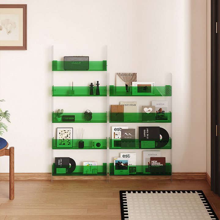 Moderner minimalistischer rechteckiger schlanker Acryl-Aufbewahrungsregal Bücherregal 4/5-stufig für Wohnzimmer 