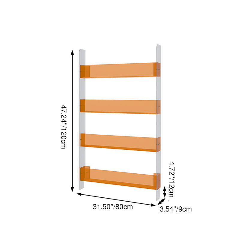 Moderner minimalistischer rechteckiger schlanker Acryl-Aufbewahrungsregal Bücherregal 4/5-stufig für Wohnzimmer 