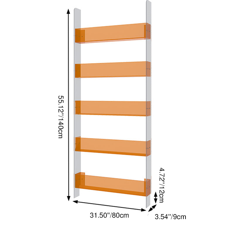 Moderner minimalistischer rechteckiger schlanker Acryl-Aufbewahrungsregal Bücherregal 4/5-stufig für Wohnzimmer 