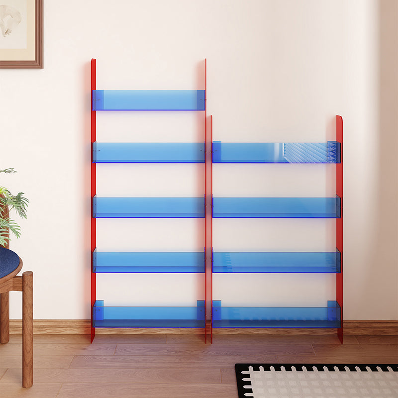 Moderner minimalistischer rechteckiger schlanker Acryl-Aufbewahrungsregal Bücherregal 4/5-stufig für Wohnzimmer 