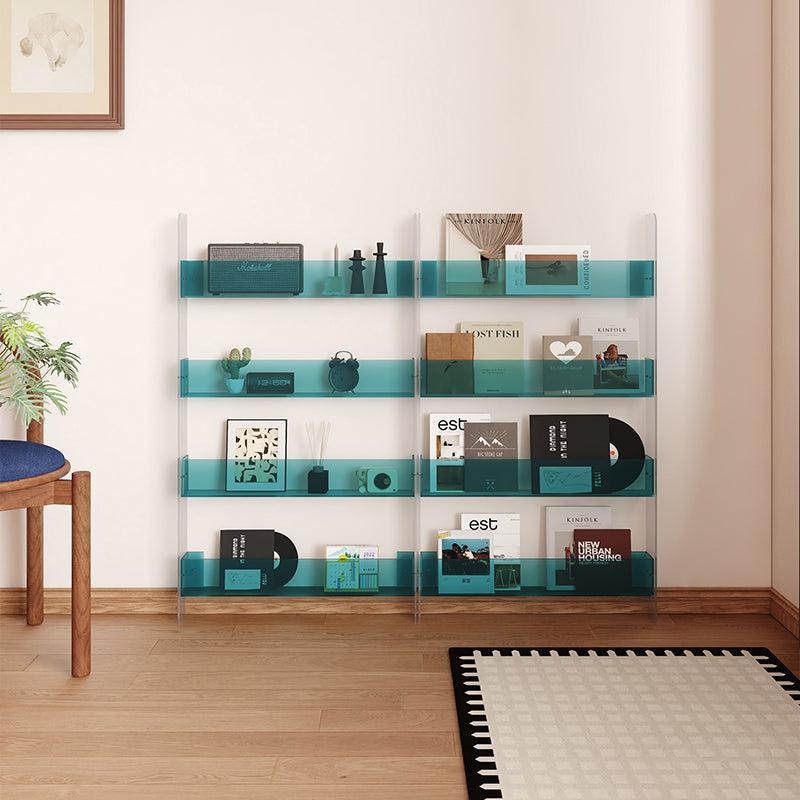 Moderner minimalistischer rechteckiger schlanker Acryl-Aufbewahrungsregal Bücherregal 4/5-stufig für Wohnzimmer 
