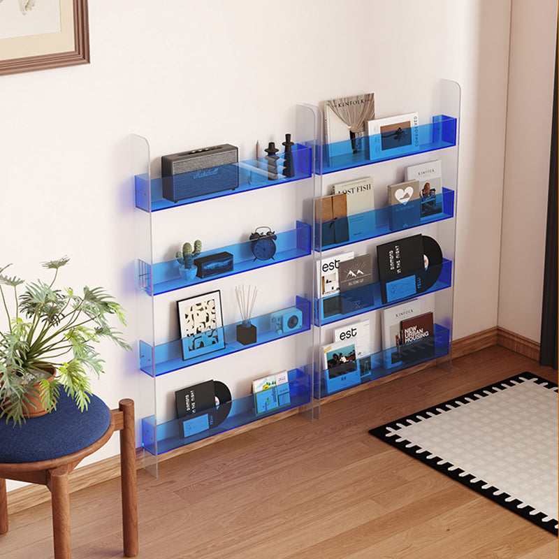 Moderner minimalistischer rechteckiger schlanker Acryl-Aufbewahrungsregal Bücherregal 4/5-stufig für Wohnzimmer 
