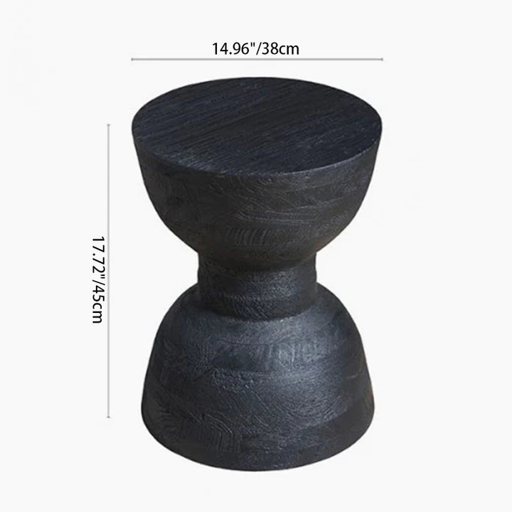 Table d'appoint ronde scandinave contemporaine : design en sablier - table d'appoint noire Art déco pour salon 