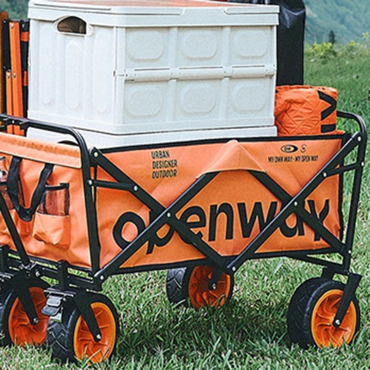 Moderner minimalistischer rechteckiger Campingwagen aus Kohlenstoffstahl mit Oxford-Stoff, faltbar für den Außenbereich 