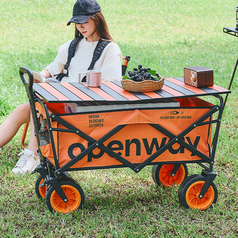 Moderner minimalistischer rechteckiger Campingwagen aus Kohlenstoffstahl mit Oxford-Stoff, faltbar für den Außenbereich 