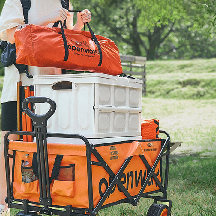 Moderner minimalistischer rechteckiger Campingwagen aus Kohlenstoffstahl mit Oxford-Stoff, faltbar für den Außenbereich 