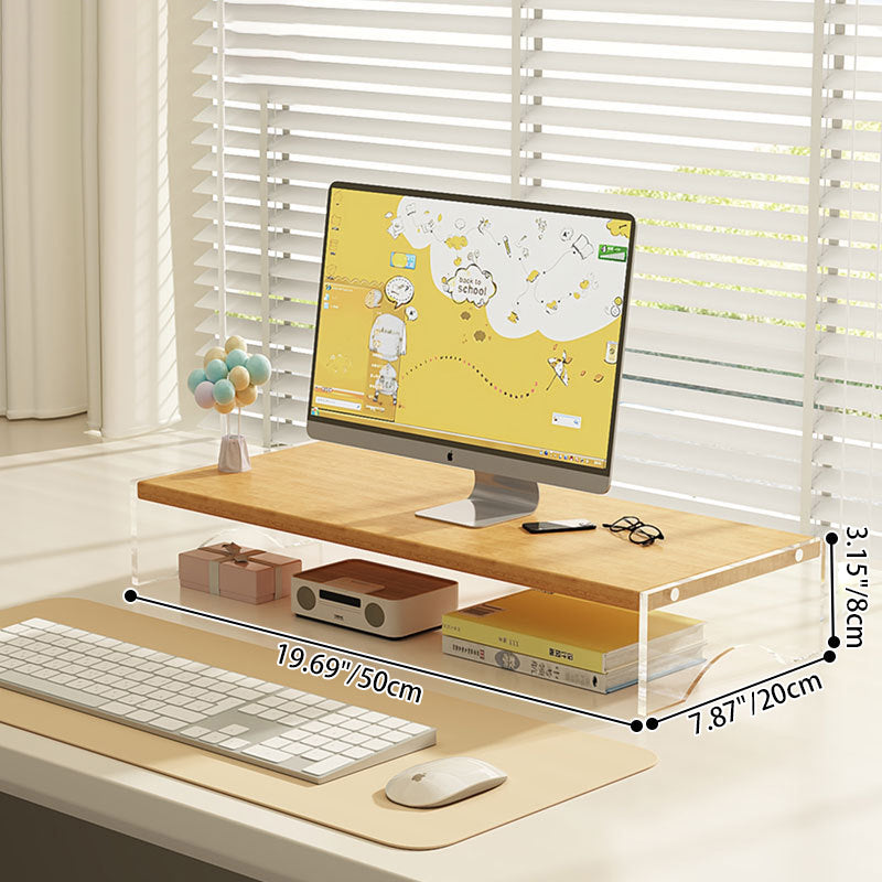 Modern Minimalist Rectangular Medium-Density Fiberboard Acrylic Desktop Storage Shelf 1/2/3-Tier For Study &amp; Bedroom