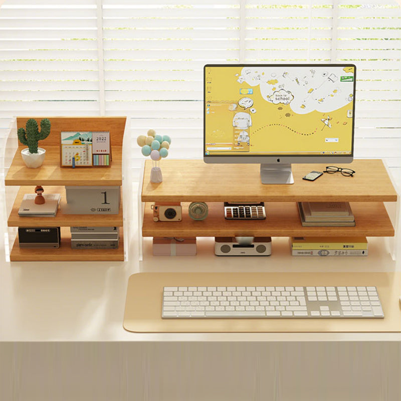 Modern Minimalist Rectangular Medium-Density Fiberboard Acrylic Desktop Storage Shelf 1/2/3-Tier For Study &amp; Bedroom