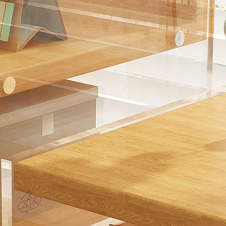 Modern Minimalist Rectangular Medium-Density Fiberboard Acrylic Desktop Storage Shelf 1/2/3-Tier For Study &amp; Bedroom