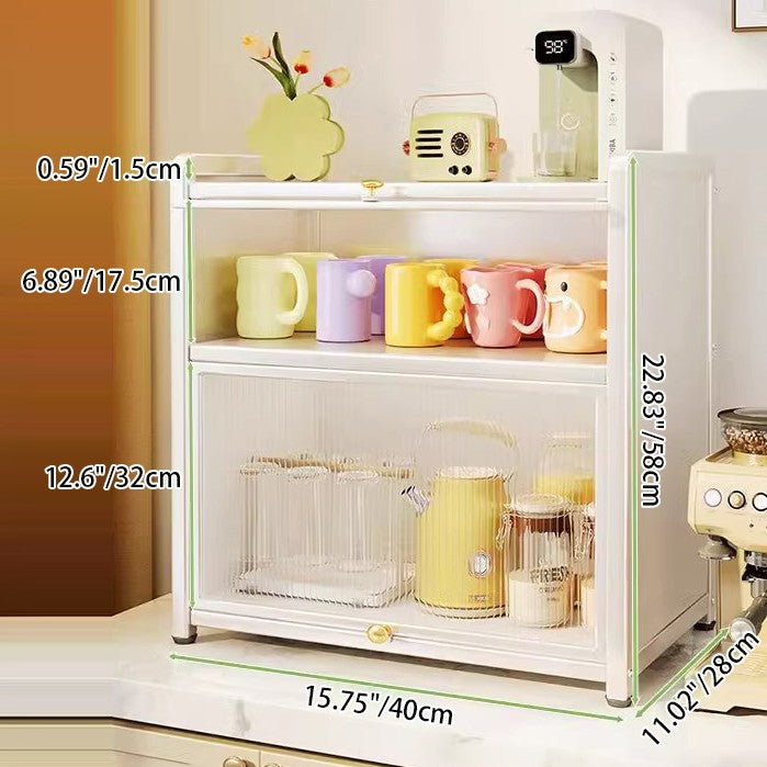 Modern Minimalist Rectangular Carbon Steel Acrylic Desktop Storage Shelf 3-Tier For Study &amp; Bedroom