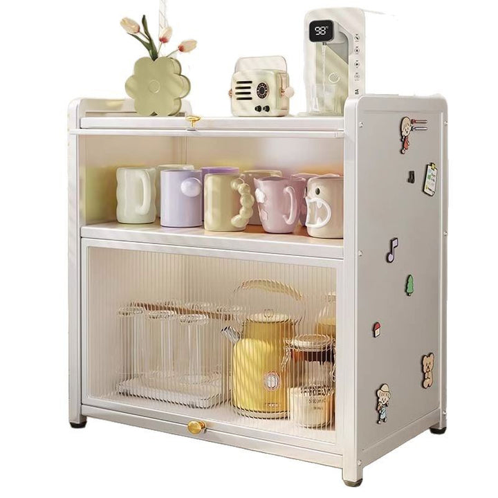 Modern Minimalist Rectangular Carbon Steel Acrylic Desktop Storage Shelf 3-Tier For Study &amp; Bedroom