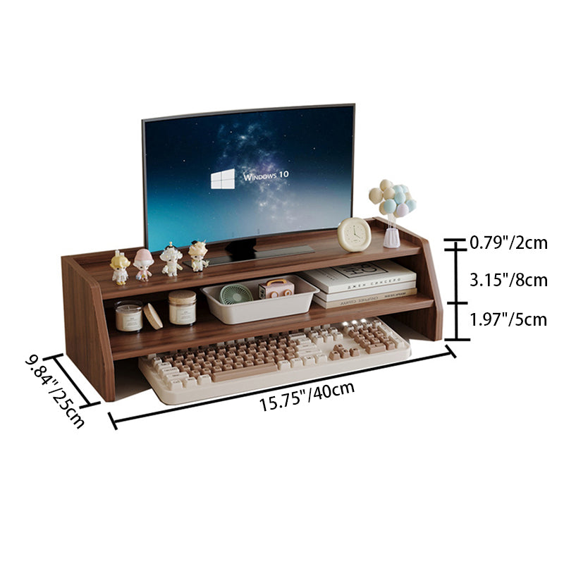 Étagère de rangement de bureau rectangulaire scandinave contemporaine en panneau de fibres à densité moyenne, 2/3 niveaux, 1 tiroir, pour bureau et chambre 