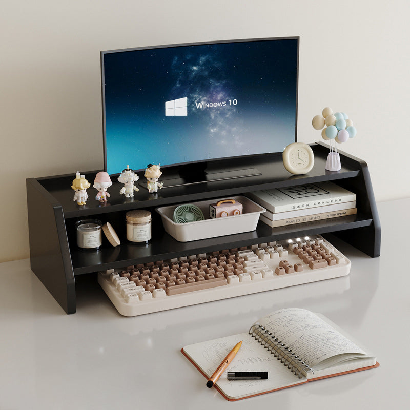 Étagère de rangement de bureau rectangulaire scandinave contemporaine en panneau de fibres à densité moyenne, 2/3 niveaux, 1 tiroir, pour bureau et chambre 