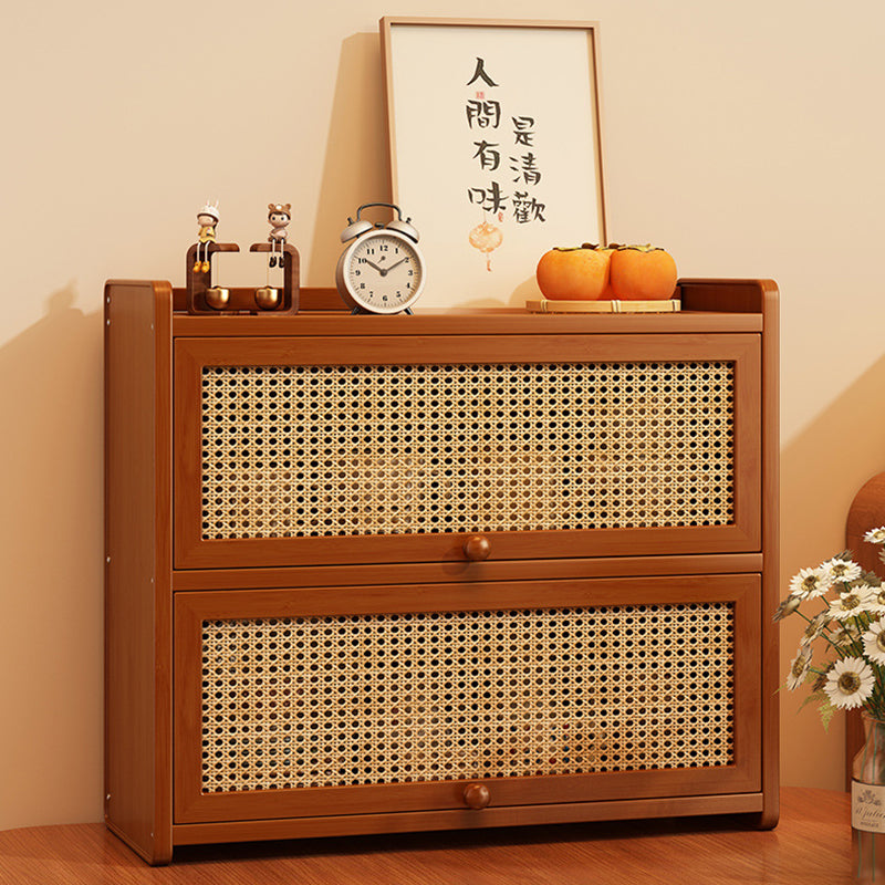 Contemporain scandinave rectangulaire en bambou nano panneau de fibres à densité moyenne étagère de rangement de bureau acrylique 2/3 niveaux pour chambre à coucher 