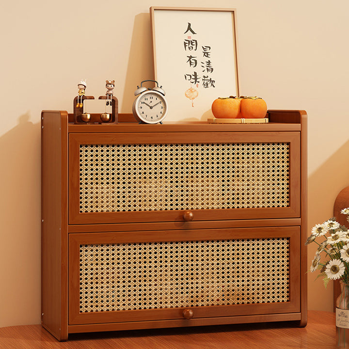 Contemporain scandinave rectangulaire en bambou nano panneau de fibres à densité moyenne étagère de rangement de bureau acrylique 2/3 niveaux pour chambre à coucher 