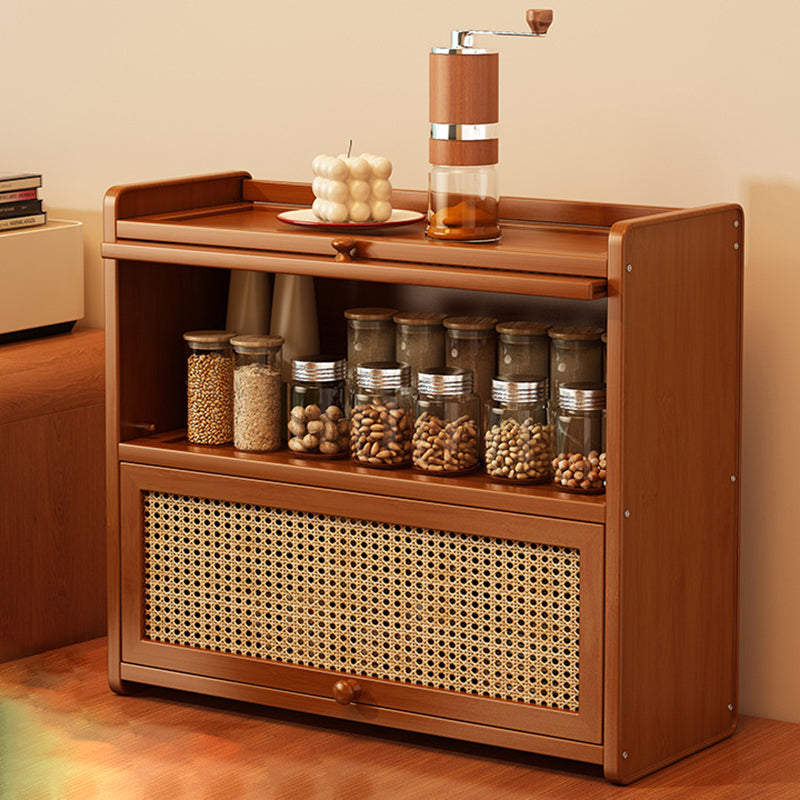 Contemporain scandinave rectangulaire en bambou nano panneau de fibres à densité moyenne étagère de rangement de bureau acrylique 2/3 niveaux pour chambre à coucher 