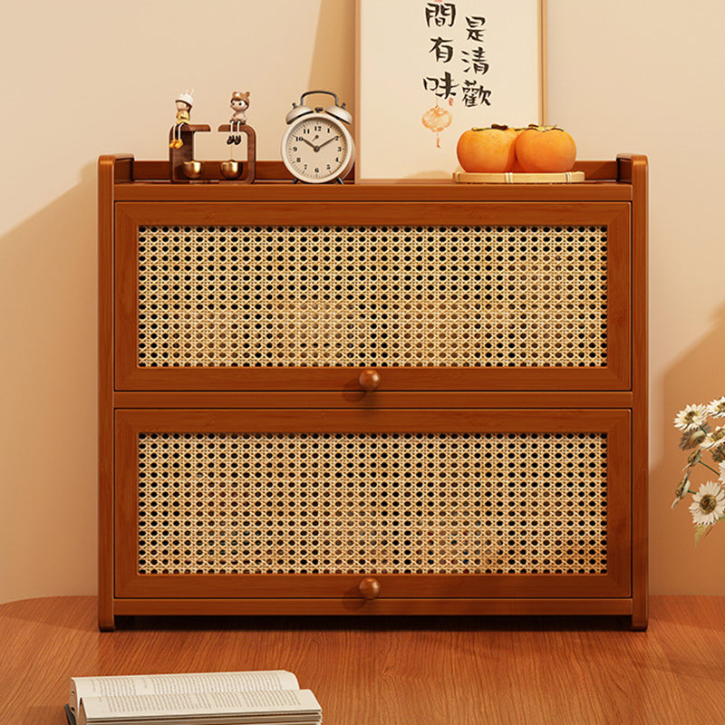 Contemporain scandinave rectangulaire en bambou nano panneau de fibres à densité moyenne étagère de rangement de bureau acrylique 2/3 niveaux pour chambre à coucher 