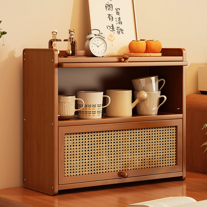 Contemporain scandinave rectangulaire en bambou nano panneau de fibres à densité moyenne étagère de rangement de bureau acrylique 2/3 niveaux pour chambre à coucher 