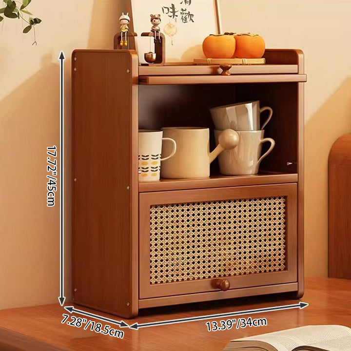 Contemporain scandinave rectangulaire en bambou nano panneau de fibres à densité moyenne étagère de rangement de bureau acrylique 2/3 niveaux pour chambre à coucher 