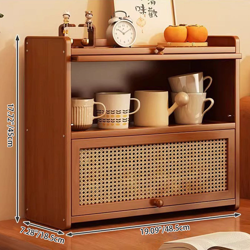 Contemporain scandinave rectangulaire en bambou nano panneau de fibres à densité moyenne étagère de rangement de bureau acrylique 2/3 niveaux pour chambre à coucher 