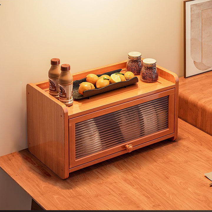 Contemporain scandinave rectangulaire en bambou nano panneau de fibres à densité moyenne étagère de rangement de bureau acrylique 2/3 niveaux pour chambre à coucher 