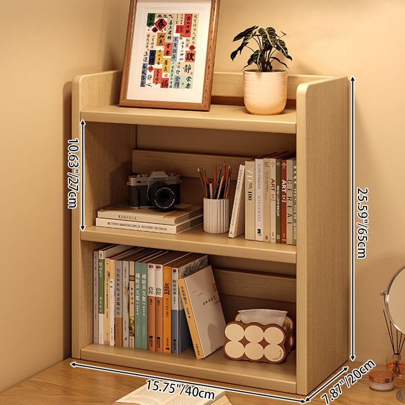 Contemporary Scandinavian Rectangular Veneered Plywood Desktop Storage Shelf 3-Tier For Study &amp; Bedroom