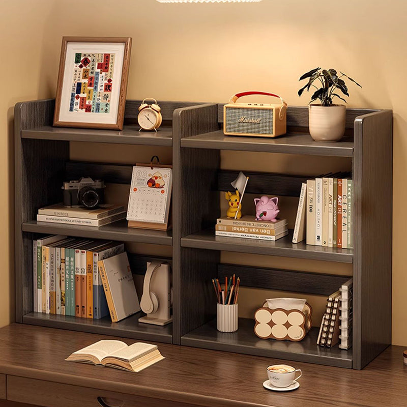 Contemporary Scandinavian Rectangular Veneered Plywood Desktop Storage Shelf 3-Tier For Study &amp; Bedroom