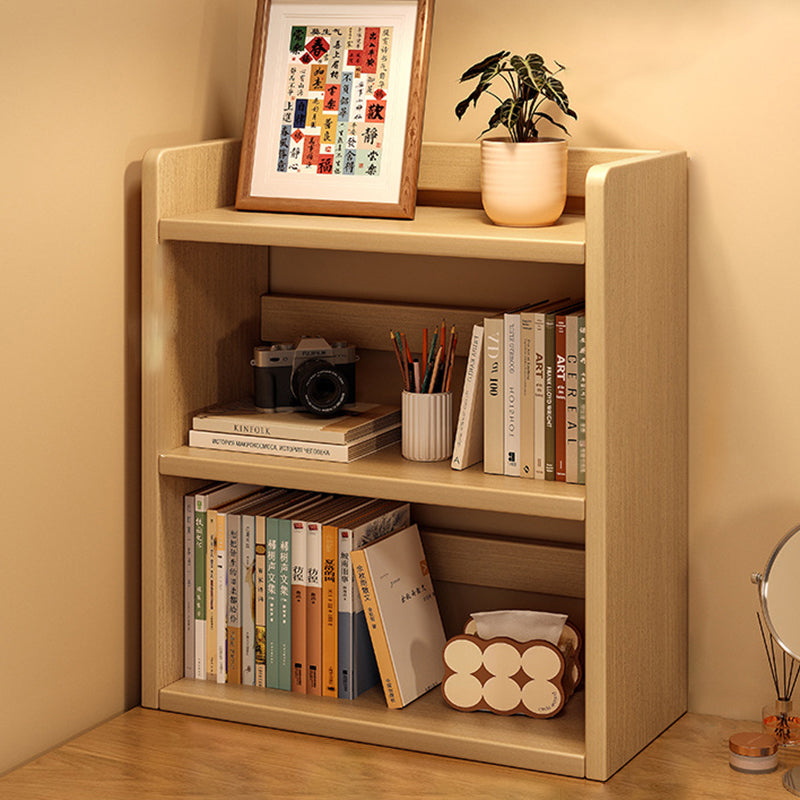 Contemporary Scandinavian Rectangular Veneered Plywood Desktop Storage Shelf 3-Tier For Study &amp; Bedroom