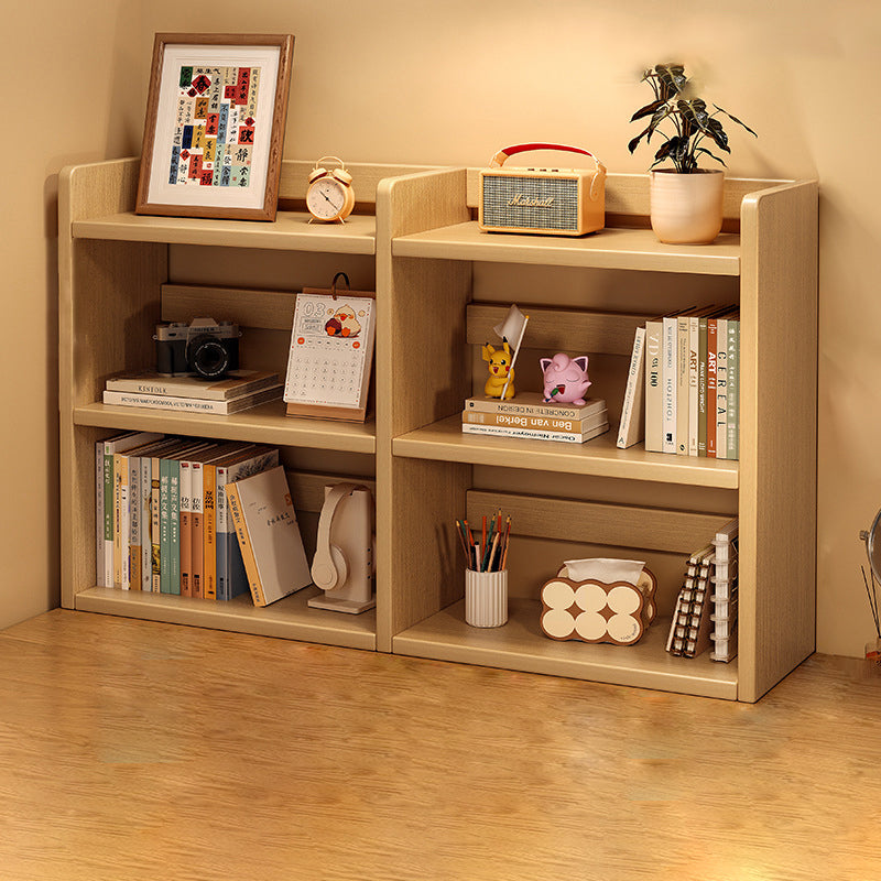 Contemporary Scandinavian Rectangular Veneered Plywood Desktop Storage Shelf 3-Tier For Study &amp; Bedroom